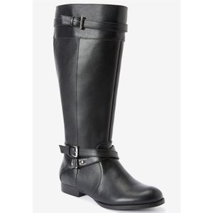 Comfortview The Janis Leather Wide Calf Boots NEW
